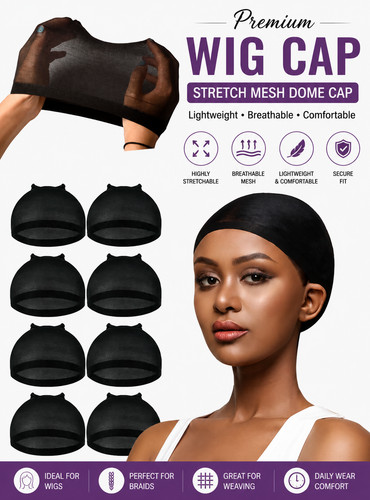 Black wig caps - wig, mesh