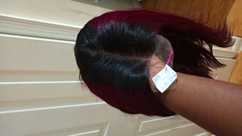Lace front straight wig - lace, black
