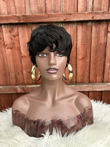 Short human hair wig piexie - wig, |