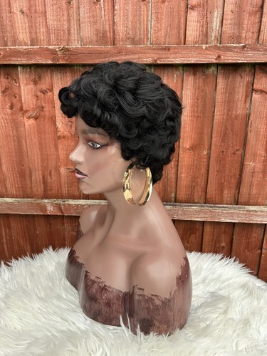Short human hair - wig, piexie