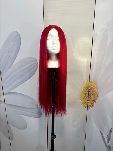 Long red wig inch straight - red,