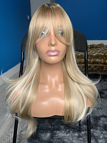 Long straight blonde wig - long,