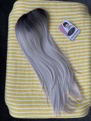 Ash grey long straight