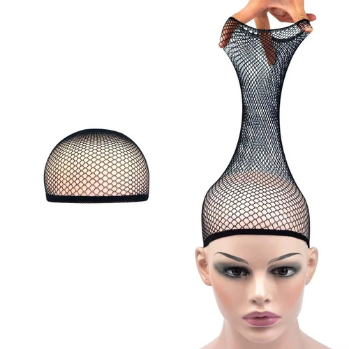 Black stretch mesh wig - mesh,