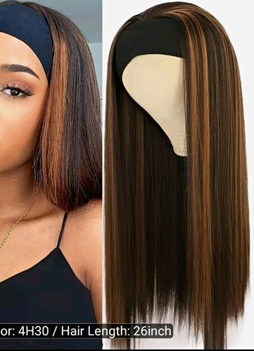 Straight synthetic headband - synthetic,