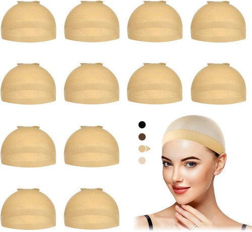 Beige wig cap hold hair - beige,