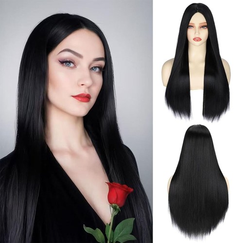 Womens long black wig - long, for